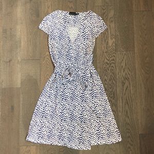 The Limited Blue & White Wrap Dress